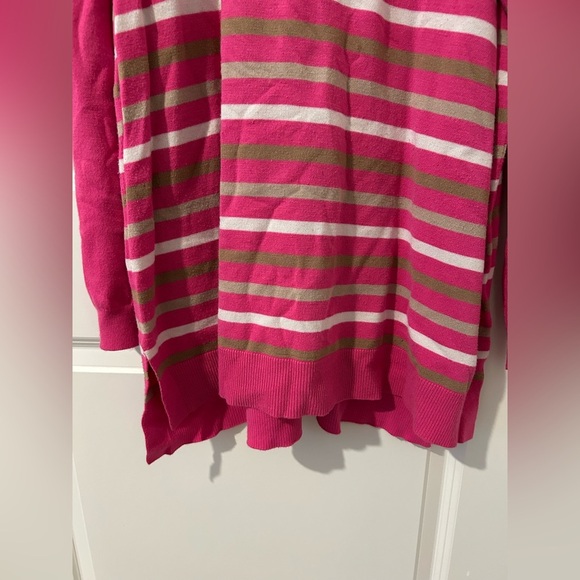 Lane Bryant Long Pink Stripe Sweater - Picture 2 of 9